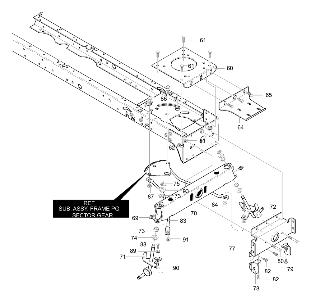 Frame Assembly (Part 2) Diagram and Parts List for 42581X58A 2001 Briggs and Stratton Lawn Tractor